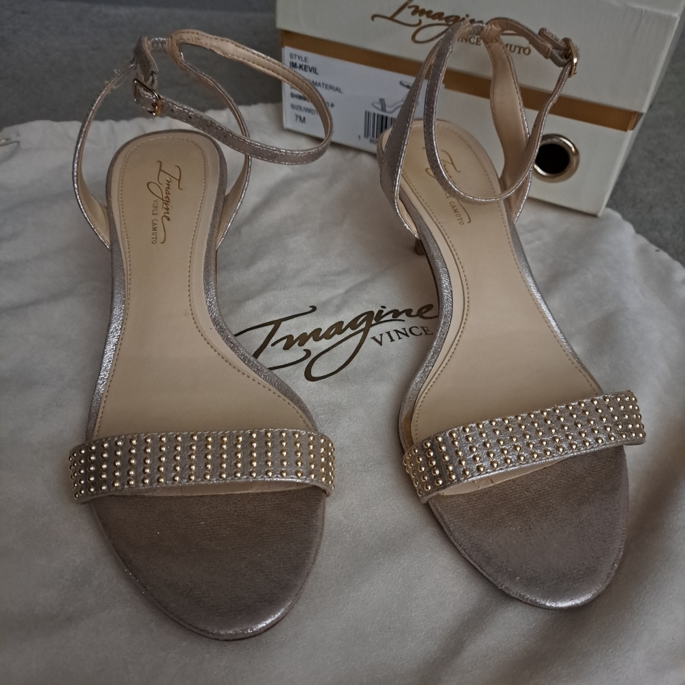 Vince Camuto Imagine Soft Gold Kitten Heels